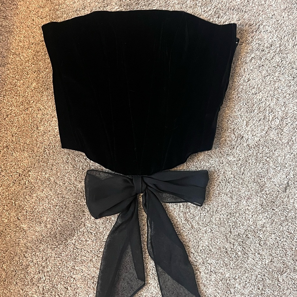 Black Velvet Bustier Corset Carmen Marc Valvo